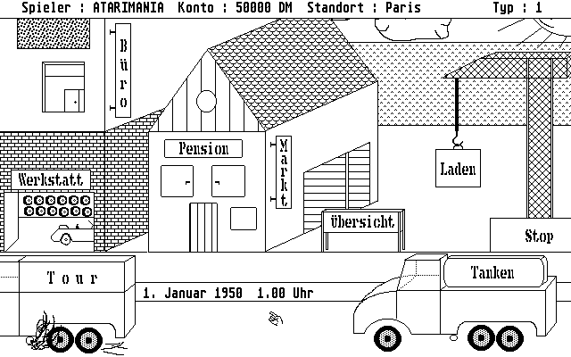 Trucker atari screenshot